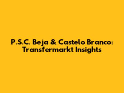 P.S.C. Beja & Castelo Branco: Transfermarkt Insights