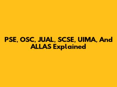 PSE, OSC, JUAL, SCSE, UIMA, And ALLAS Explained