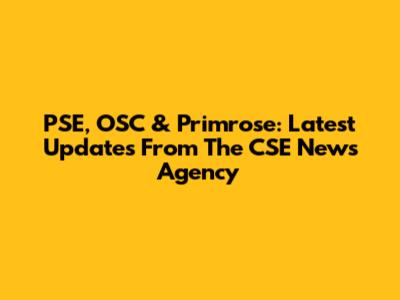 PSE, OSC & Primrose: Latest Updates From The CSE News Agency