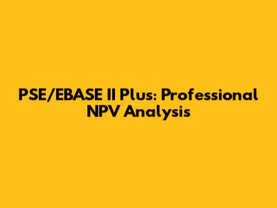 PSE/EBASE II Plus: Professional NPV Analysis