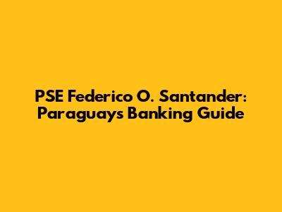 PSE Federico O. Santander: Paraguay's Banking Guide