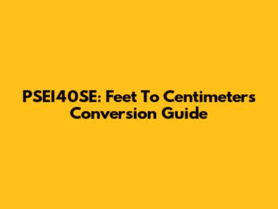 PSEI40SE: Feet To Centimeters Conversion Guide