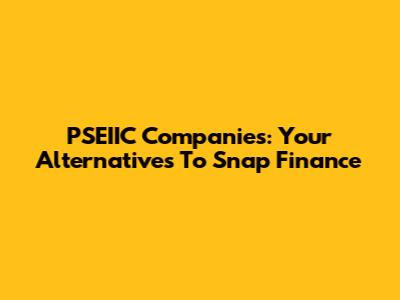 PSEIIC Companies: Your Alternatives To Snap Finance