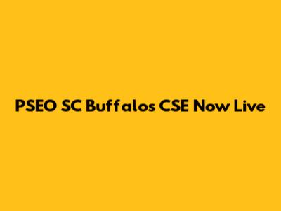 PSEO SC Buffalos CSE Now Live