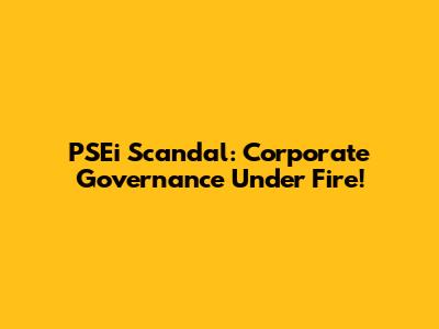 PSEi Scandal: Corporate Governance Under Fire!