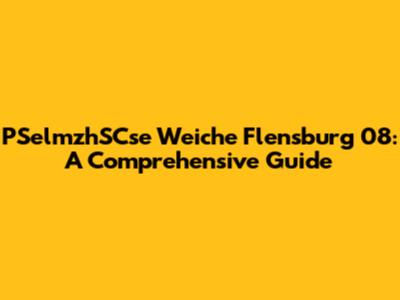 PSelmzhSCse Weiche Flensburg 08: A Comprehensive Guide