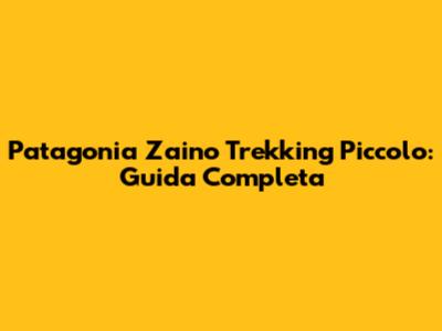 Patagonia Zaino Trekking Piccolo: Guida Completa