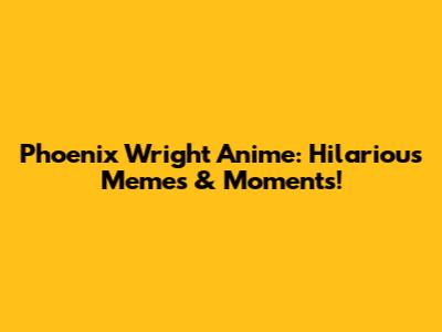 Phoenix Wright Anime: Hilarious Memes & Moments!