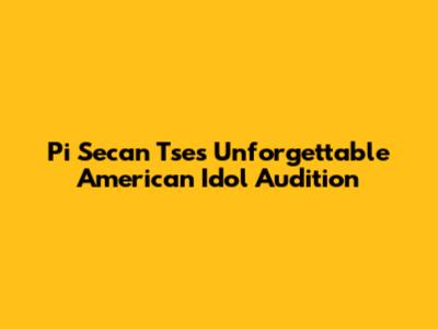 Pi Secan Tse's Unforgettable American Idol Audition