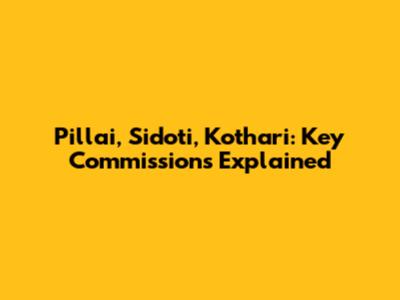 Pillai, Sidoti, Kothari: Key Commissions Explained
