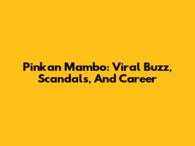 Pinkan Mambo: Viral Buzz, Scandals, And Career