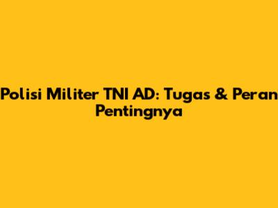 Polisi Militer TNI AD: Tugas & Peran Pentingnya
