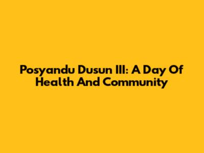 Posyandu Dusun III: A Day Of Health And Community