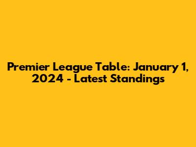 Premier League Table: January 1, 2024 - Latest Standings
