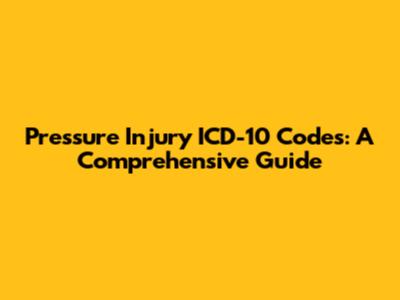 Pressure Injury ICD-10 Codes: A Comprehensive Guide