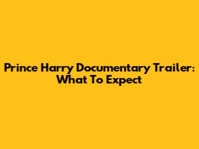 Prince Harry Documentary Trailer: What To Expect