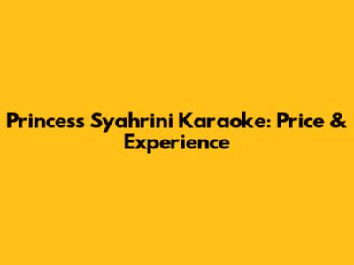 Princess Syahrini Karaoke: Price & Experience