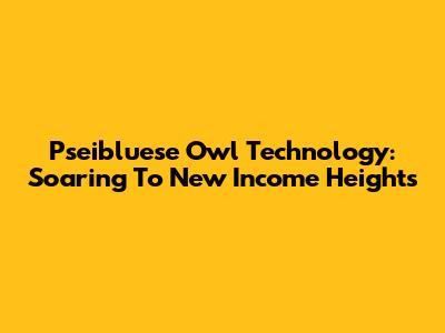 Pseibluese Owl Technology: Soaring To New Income Heights