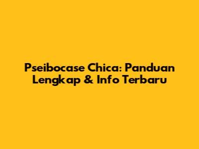 Pseibocase Chica: Panduan Lengkap & Info Terbaru