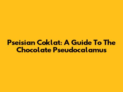 Pseisian Coklat: A Guide To The Chocolate Pseudocalamus