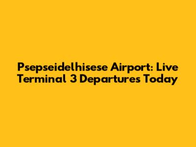Psepseidelhisese Airport: Live Terminal 3 Departures Today