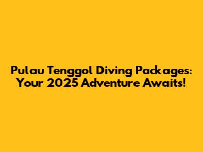 Pulau Tenggol Diving Packages: Your 2025 Adventure Awaits!