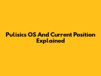 Pulisic's OS And Current Position Explained