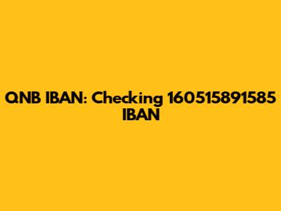 QNB IBAN: Checking 160515891585 IBAN