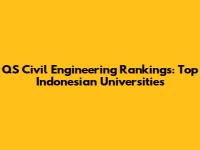 QS Civil Engineering Rankings: Top Indonesian Universities