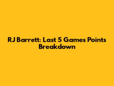 RJ Barrett: Last 5 Games Points Breakdown