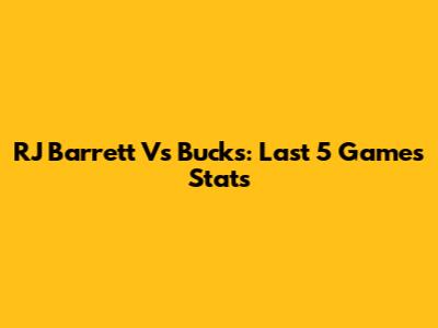 RJ Barrett Vs Bucks: Last 5 Games Stats