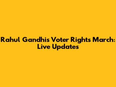 Rahul Gandhi's Voter Rights March: Live Updates