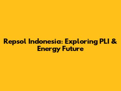 Repsol Indonesia: Exploring PLI & Energy Future