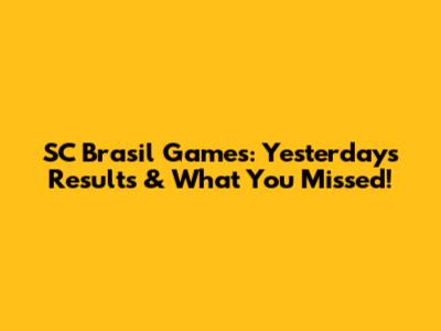 SC Brasil Games: Yesterday's Results & What You Missed!