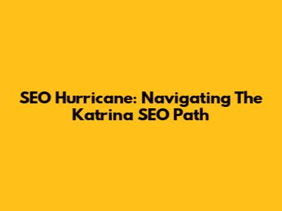 SEO Hurricane: Navigating The Katrina SEO Path