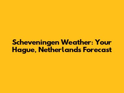 Scheveningen Weather: Your Hague, Netherlands Forecast