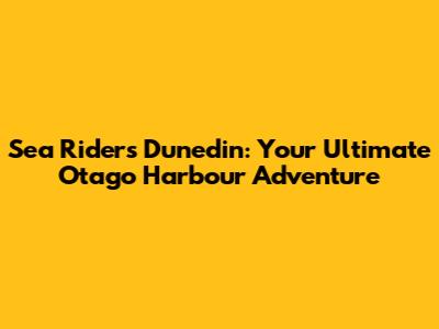Sea Riders Dunedin: Your Ultimate Otago Harbour Adventure