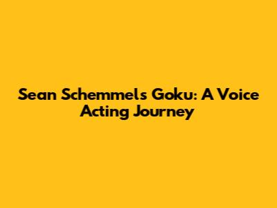 Sean Schemmel's Goku: A Voice Acting Journey