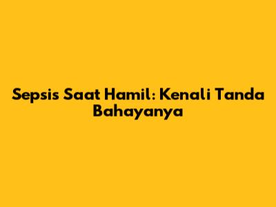 Sepsis Saat Hamil: Kenali Tanda Bahayanya