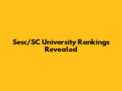 Sesc/SC University Rankings Revealed
