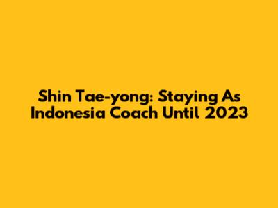 Shin Tae-yong: Staying As Indonesia Coach Until 2023