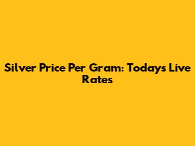 Silver Price Per Gram: Today's Live Rates