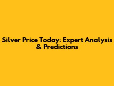 Silver Price Today: Expert Analysis & Predictions