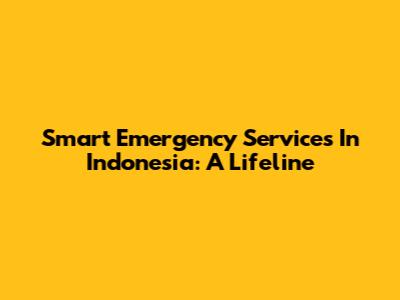 Smart Emergency Services In Indonesia: A Lifeline