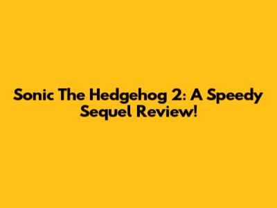 Sonic The Hedgehog 2: A Speedy Sequel Review!
