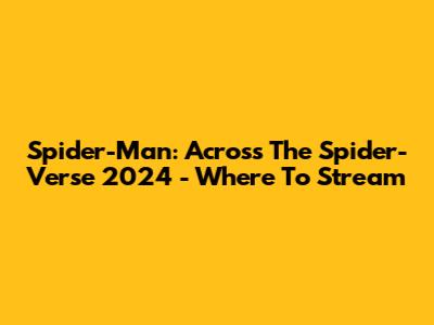 Spider-Man: Across The Spider-Verse 2024 - Where To Stream