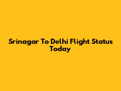 Srinagar To Delhi Flight Status Today