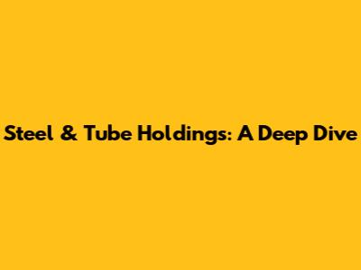 Steel & Tube Holdings: A Deep Dive