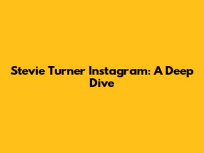 Stevie Turner Instagram: A Deep Dive