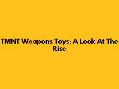 TMNT Weapons Toys: A Look At The Rise